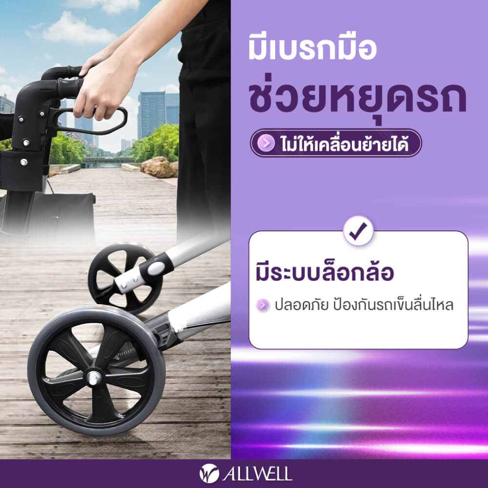 รถเข็นช่วยเดิน ALLWELL WALK A (สีเงิน)